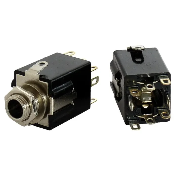 1/4″Phone Jack Jack, plastic with chrome nut, STER