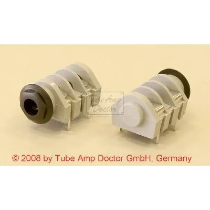 1/4″Phone Jack, plastic with black chrome nut, mon