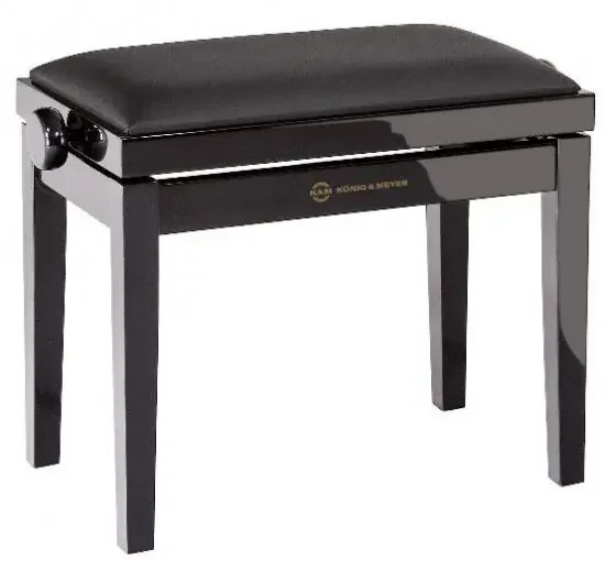 13911 Klavierbank schwarz poliert Kunstleder