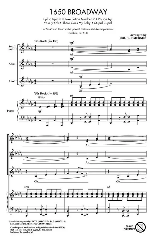 1650 Broadway (Arr. Roger Emerson) Frauenchor mit Begleitung
