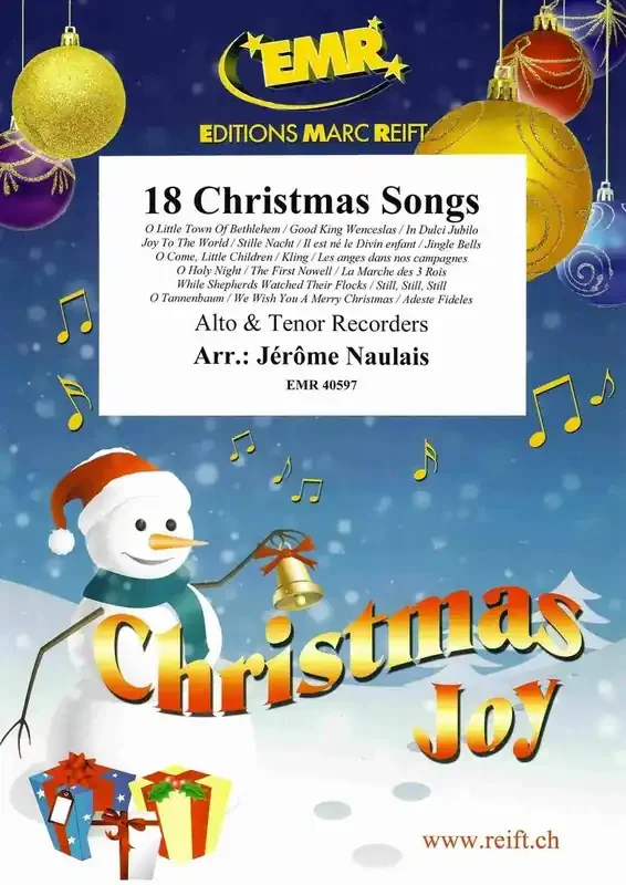 18 Christmas Songs (Arr. Jérôme Naulais) Blockflöte Duett
