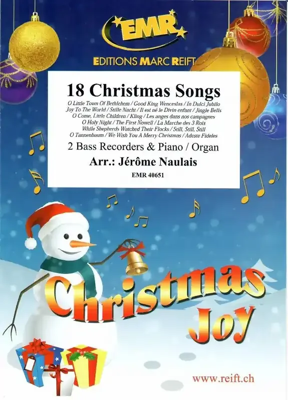 18 Christmas Songs (Arr. Jérôme Naulais) Blockflöte Duett