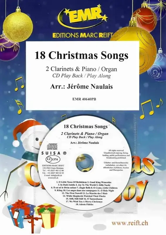 18 Christmas Songs (Arr. Jérôme Naulais) Klarinette Duett