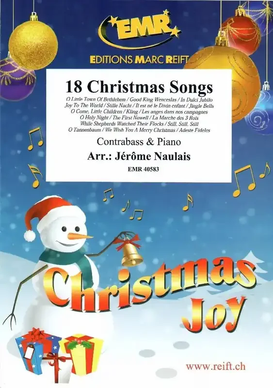 18 Christmas Songs (Arr. Jérôme Naulais) Kontrabass mit Begleitung