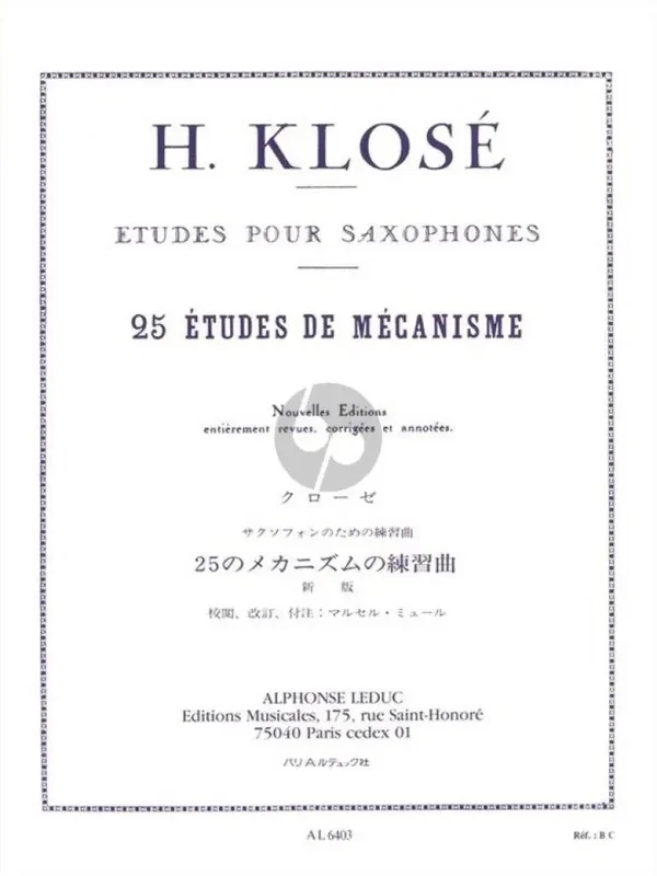 25 Etudes de Mécanisme