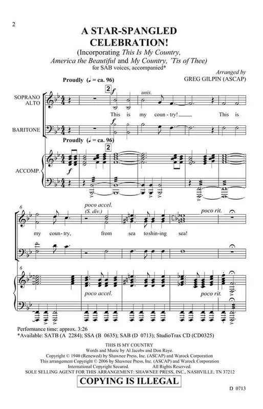 A Star-Spangled Celebration! (Arr. Greg Gilpin) Frauenchor mit Begleitung