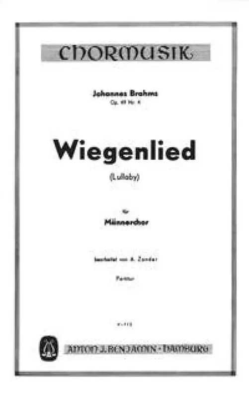 A. Zander Wiegenlied Männerchor mit Begleitung