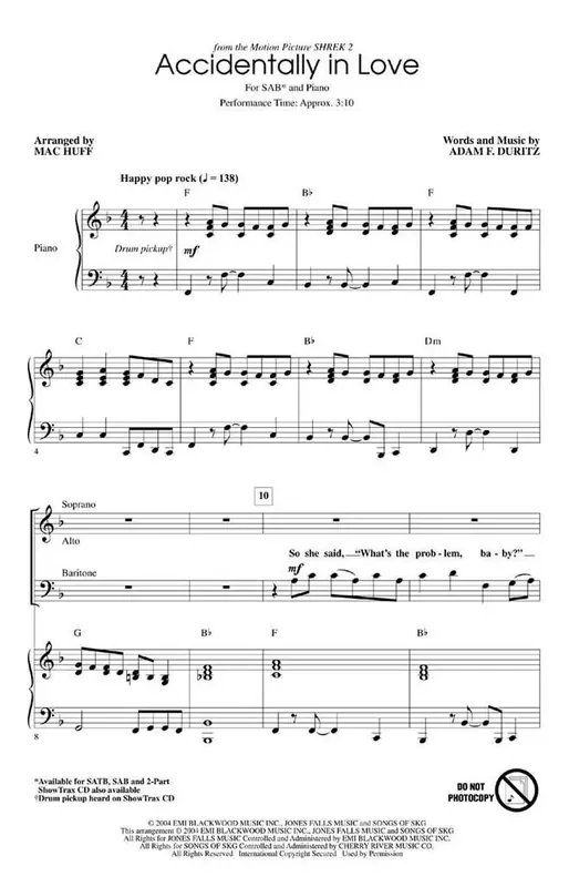 Accidentally in love (Arr. Mac Huff) Gemischter Chor mit Begleitung