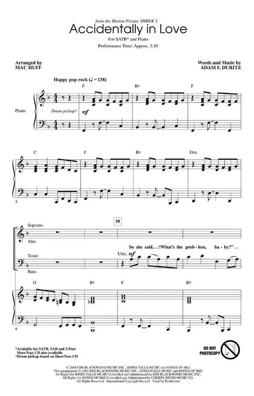 Accidentally in love (Arr. Mac Huff) Gemischter Chor mit Begleitung