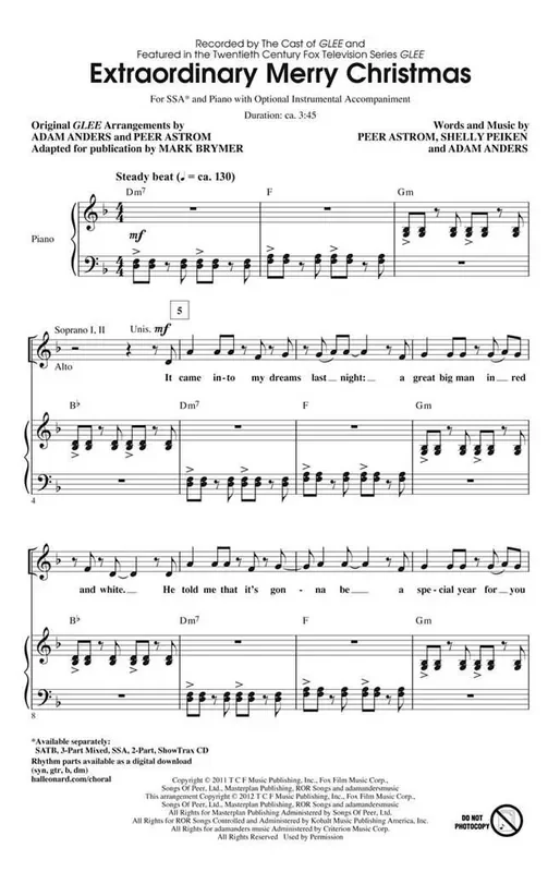 Adam Anders Extraordinary Merry Christmas (Arr. Mark Brymer) Frauenchor mit Begleitung