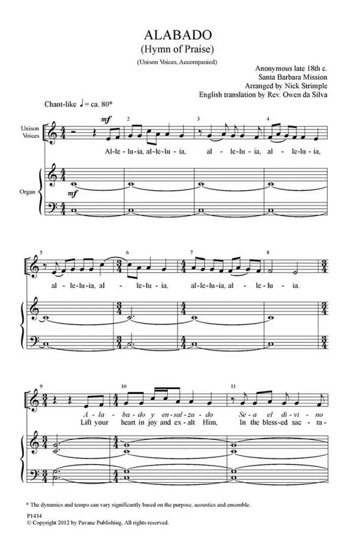 Alabado (Arr. Nick Strimple) Gemischter Chor mit Begleitung