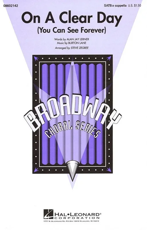 Alan Jay Lerner On a clear day (Arr. Steve Zegree) Gemischter Chor mit Begleitung