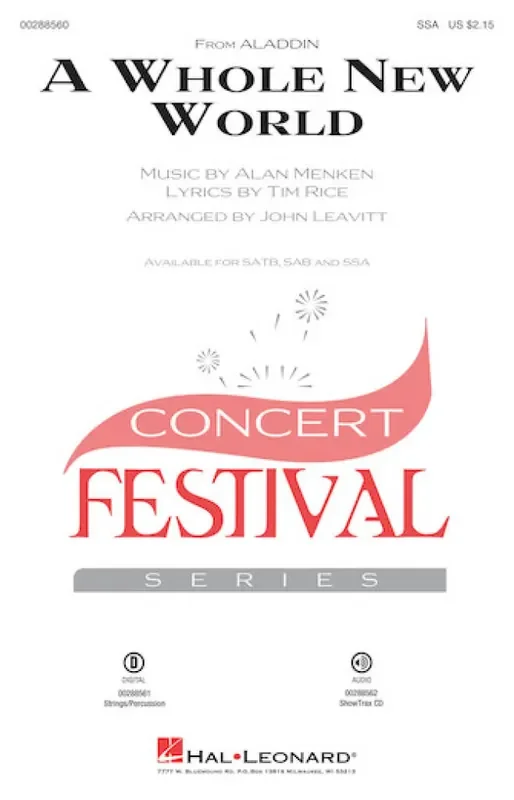 Alan Menken A Whole New World (Arr. John Leavitt) Frauenchor mit Begleitung