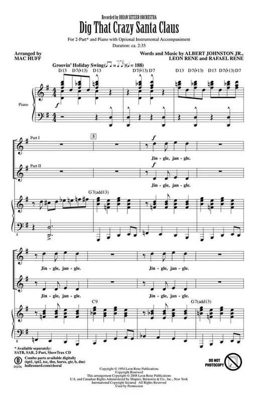 Albert Johnston Jr. Dig That Crazy Santa Claus (Arr. Mac Huff) Frauenchor mit Begleitung