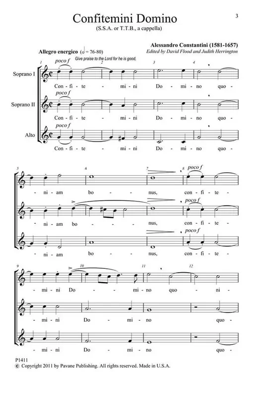 Alessandro Constantini Confitemini Domino Frauenchor mit Begleitung