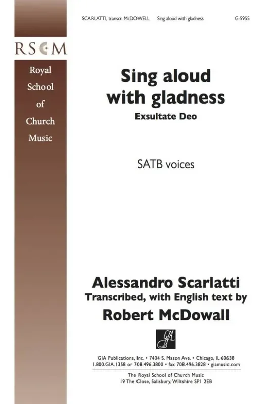 Alessandro Scarlatti Sing Aloud with Gladness Gemischter Chor mit Begleitung