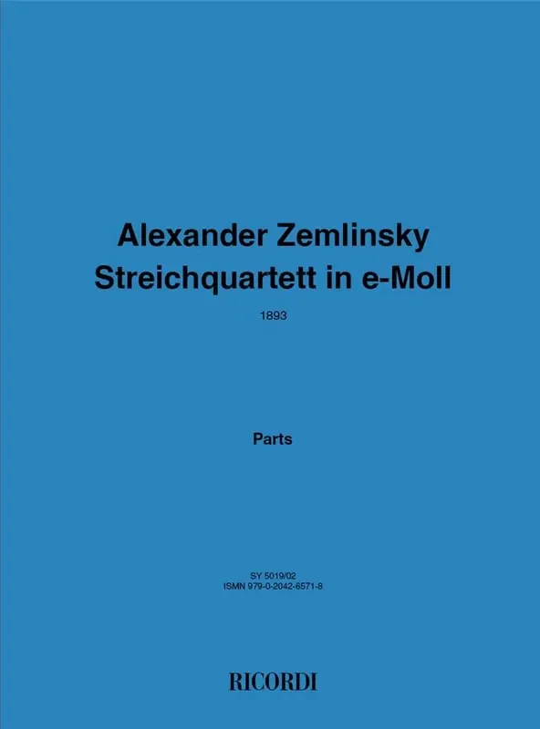 Alexander Zemlinsky Streichquartett E-Moll Streichquartett