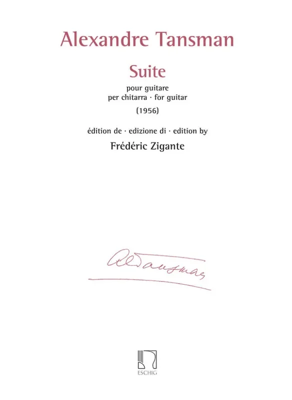 Alexandre Tansman Suite pour guitare Gitarre Solo