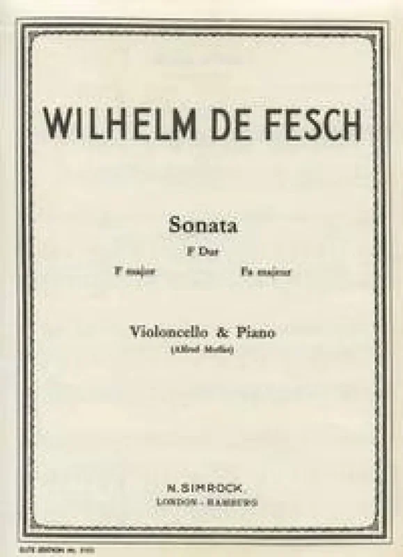 Alfred Moffat Sonata in F Major Cello mit Begleitung
