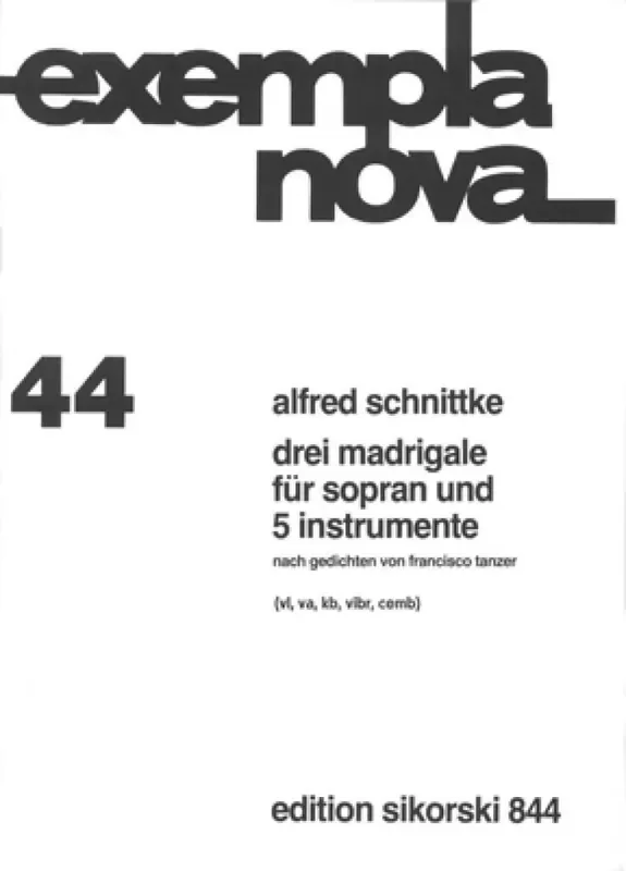 Alfred Schnittke 3 Madrigale nach Gedichten von Francisco Tanzer Kammerensemble