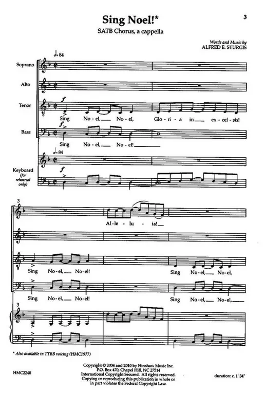 Alfred Sturgis Sing Noel! (Arr. Alfred Sturgis) Gemischter Chor A cappella