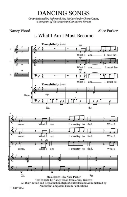 Alice Parker Dancing Songs Gemischter Chor mit Begleitung