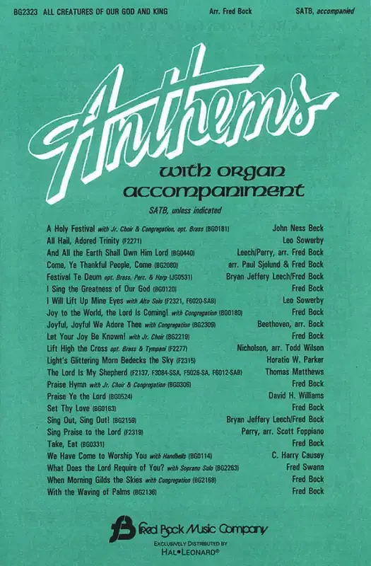 All Creatures Of Our God And King (Arr. Fred Bock) Gemischter Chor mit Begleitung