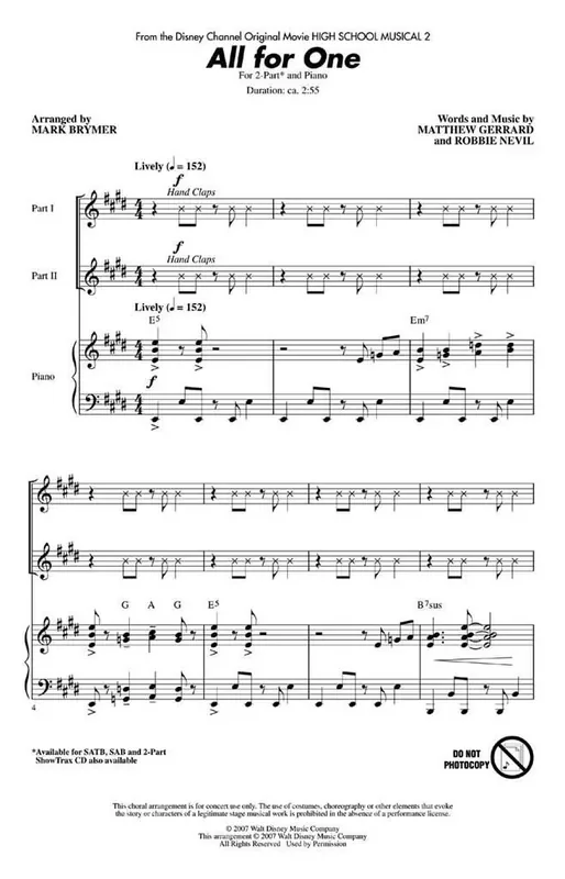 All For One (Arr. Mark Brymer) Frauenchor mit Begleitung