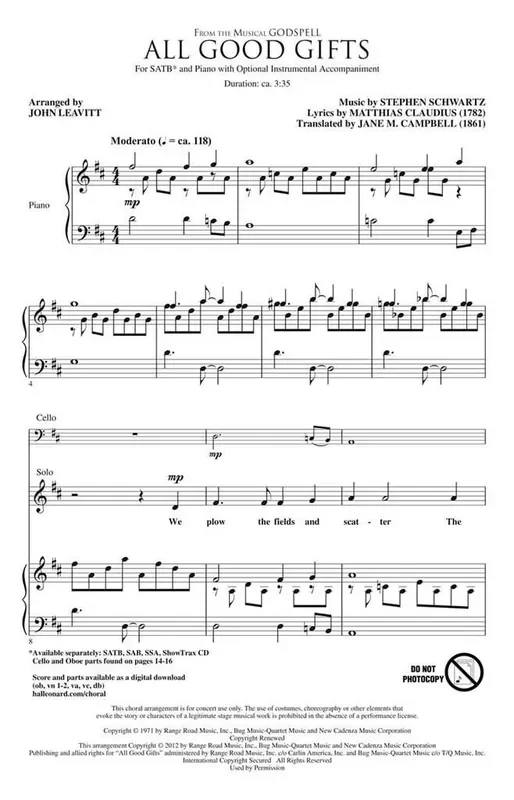 All Good Gifts from Godspell