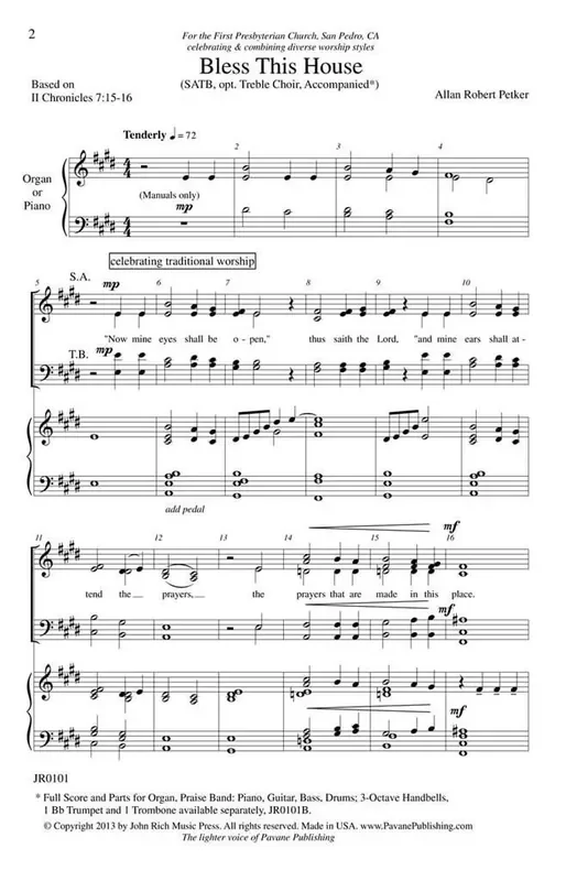 Allan Robert Petker Bless This House Gemischter Chor mit Begleitung