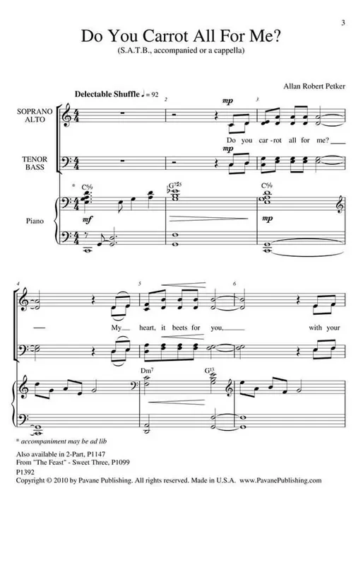 Allan Robert Petker Do You Carrot All for Me Gemischter Chor mit Begleitung