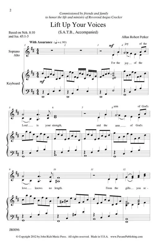 Allan Robert Petker Lift Up Your Voices Gemischter Chor mit Begleitung