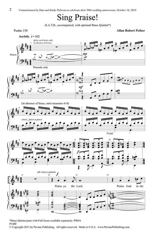 Allan Robert Petker Sing Praise! Gemischter Chor mit Begleitung