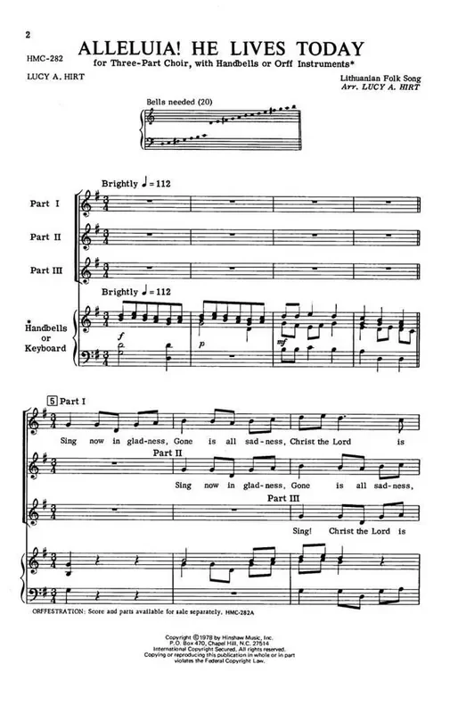 Alleluia! He Lives Today (Arr. Lucy Hirt) Gemischter Chor mit Klavier/Orgel