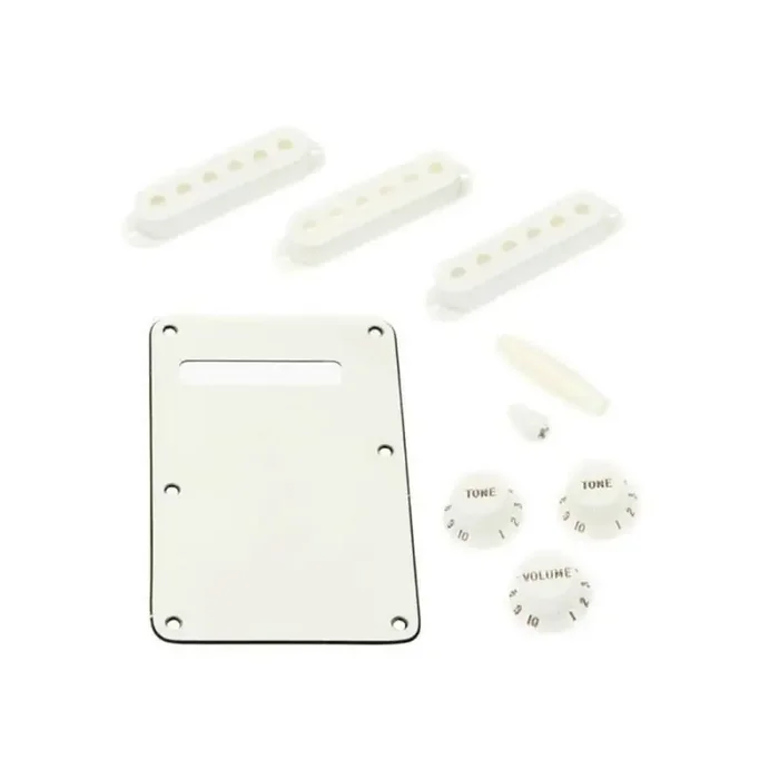 Allparts accessory kit for Strat, white, 3-ply backplate