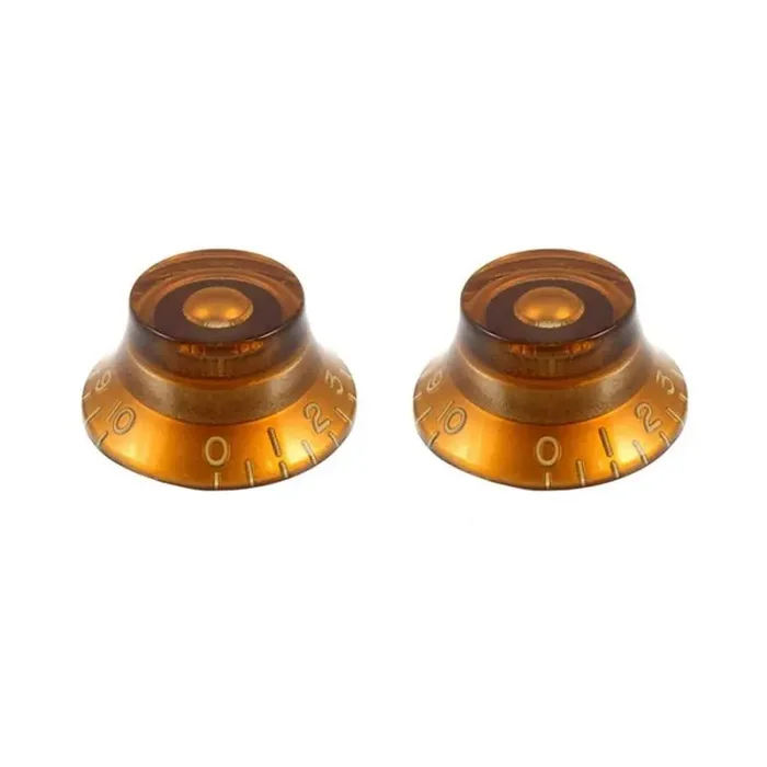 Allparts bell knobs, vintage style, amber, 2pcs
