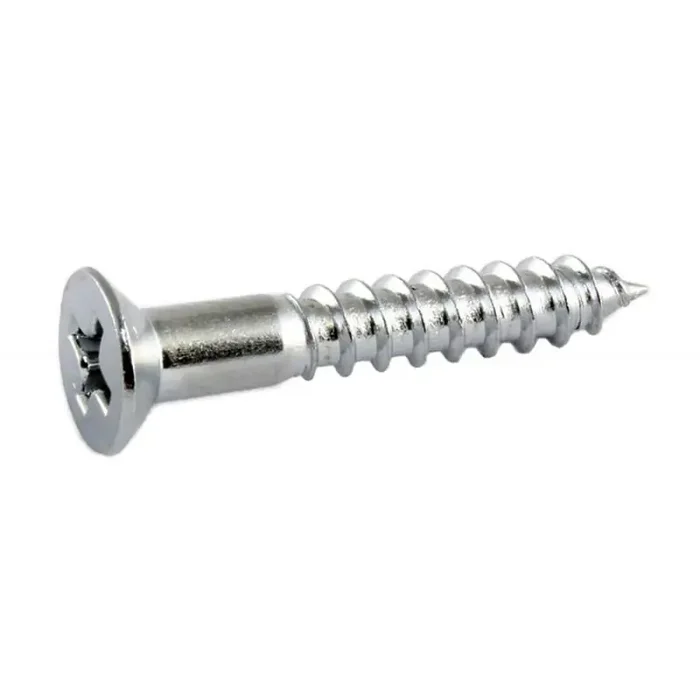 Allparts bridge mounting screws, 8 x 1″, chrome, 5pcs.