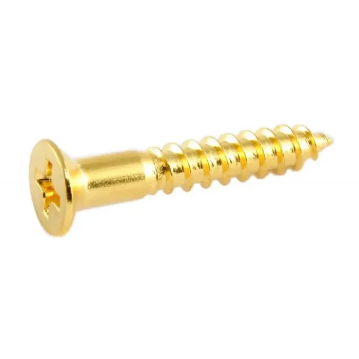 Allparts bridge mounting screws, 8 x 1″, gold, 5pcs.