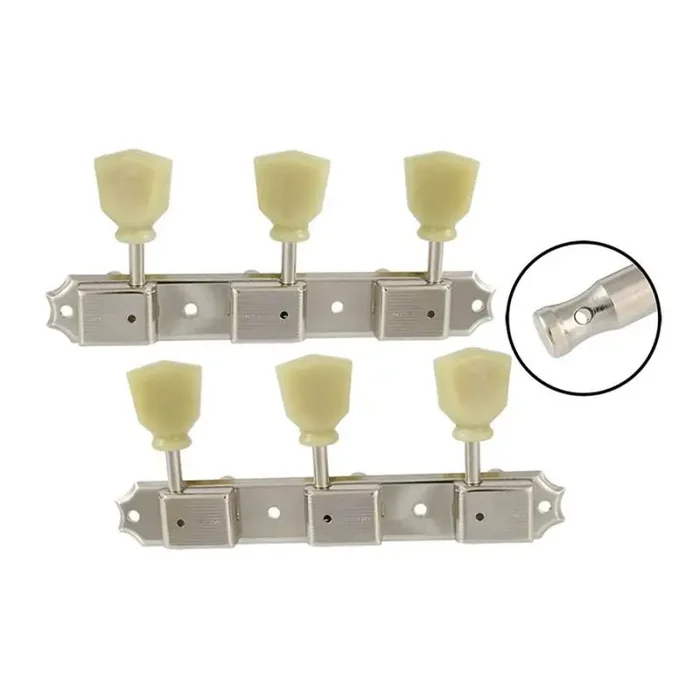 Allparts Gotoh vintage deluxe style 3×3 keys on a strip, 70 mm, keystone buttons, nickel, 2pcs