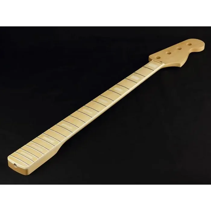 Allparts neck for Jazz Bass , white pearloid block markers, maple, 10″, 20 frets, vintage tinted finish