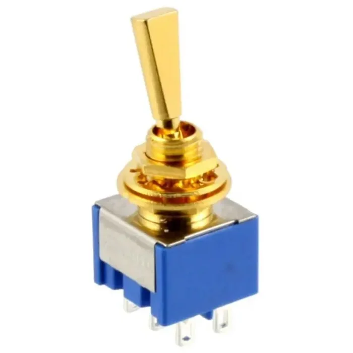 Allparts On-On miniswitch, DPDT, gold