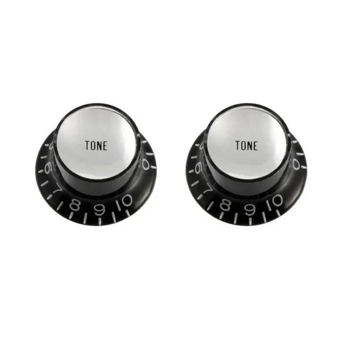 Allparts reflector knobs, tone, black, 2pcs