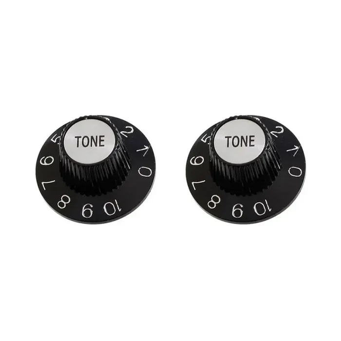 Allparts tone knobs, Witch Hat style, fits USA split shaft pots, black, 2pcs