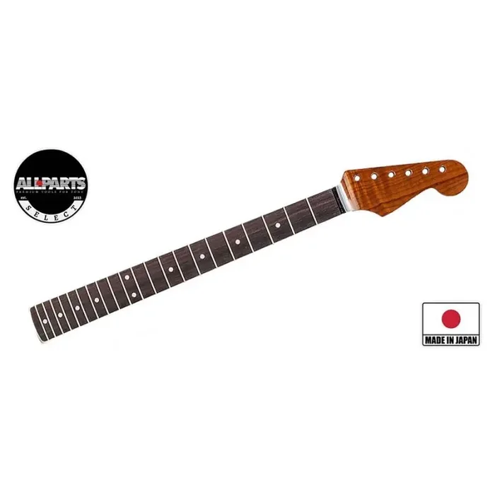 Allparts VIN-MOD Deluxe neck for Stratocaster, AAA+ roasted flamed maple, bound fretboard, nitro finish (Selected Limited Edition)