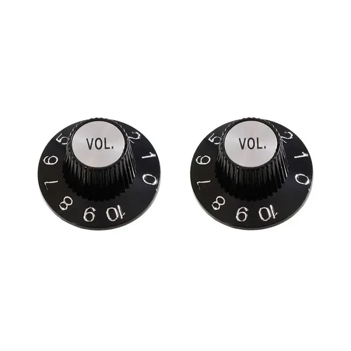 Allparts volume knobs, Witch Hat style, fits USA split shaft pots, black, 2pcs