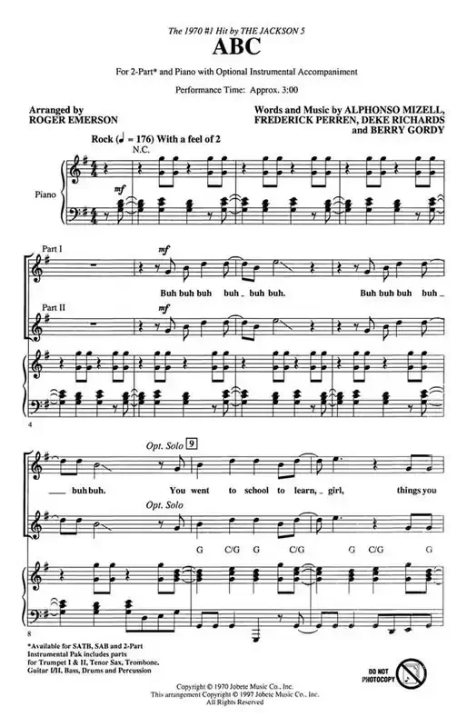 Alphonso Mizzell ABC (Arr. Roger Emerson) Gesang Solo