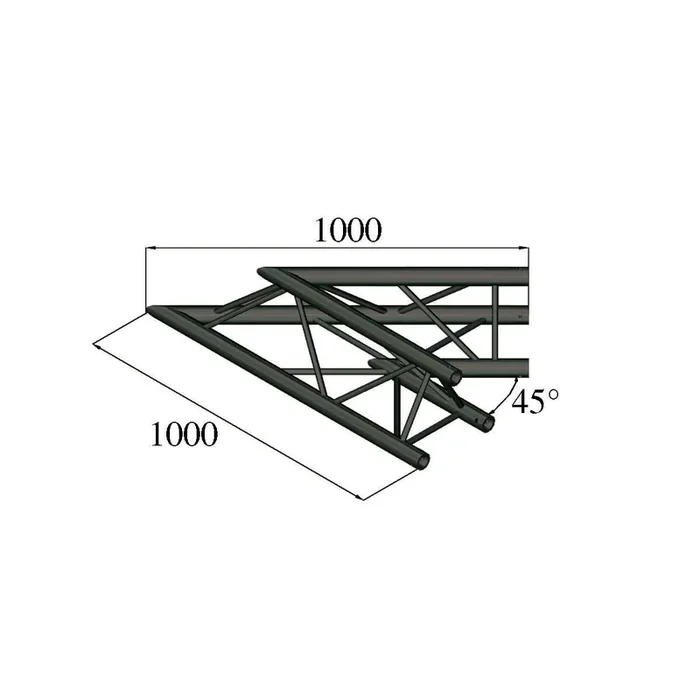 Alutruss TRILOCK S-PAC 19 2-Weg-Ecke 45° schwarz