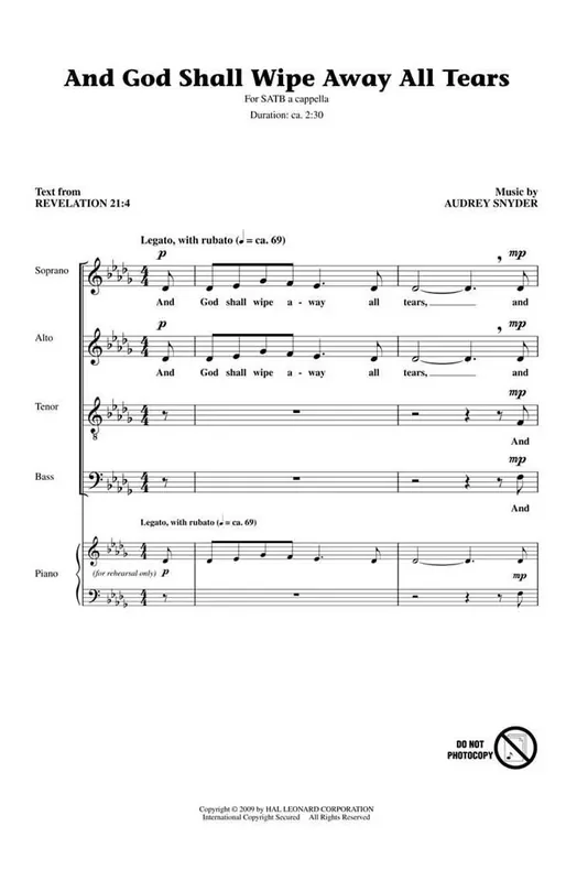 And God Shall Wipe Away All Tears (Arr. Audrey Snyder) Gemischter Chor A cappella