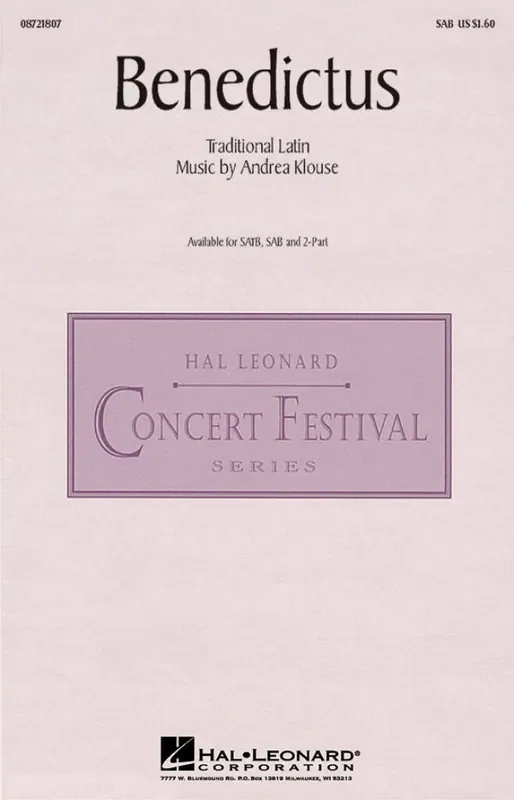 Andrea Klouse Benedictus Gemischter Chor mit Begleitung