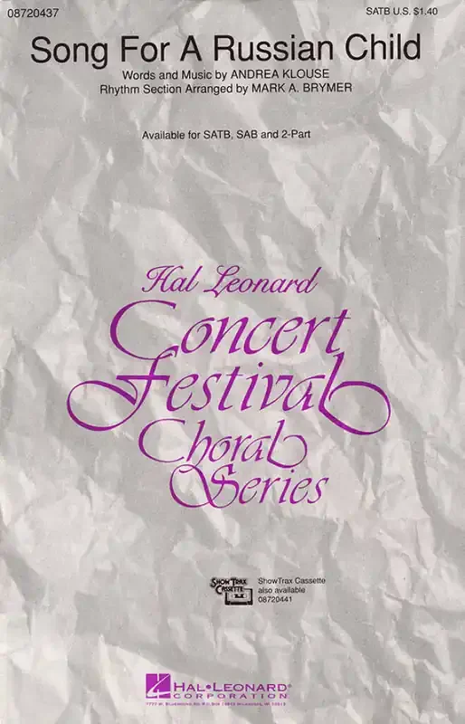 Andrea Klouse Song for a Russian Child Gemischter Chor mit Begleitung